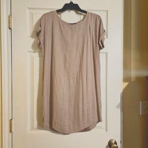 Tan linen dress